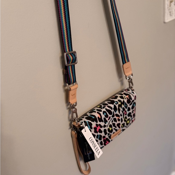 Consuela Leopard Print Crossbody Bag with Tan and Black Accents NWT! - Picture 3 of 8